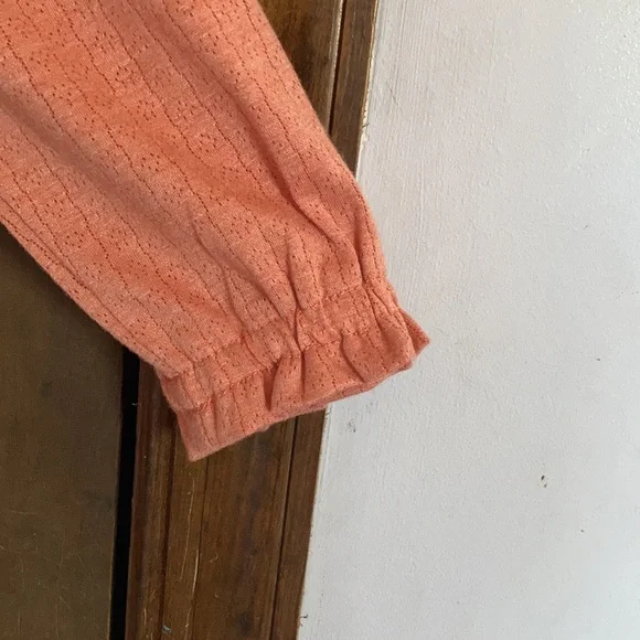 SO top blush crepe long sleeve smocked top boho cottagecore casual L jrs - Picture 5 of 16